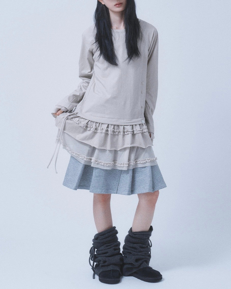 【TUOMIO】FRILL LAYERED LONG SLEEVE