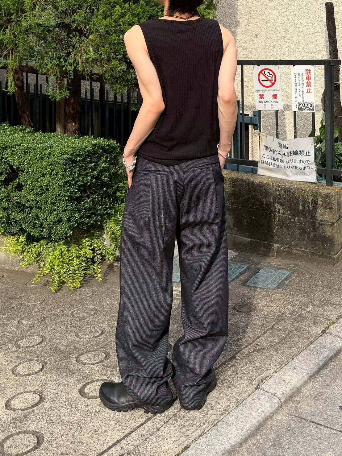 東京店WEB限定受注制【Chikashitsu +】soft rib henley sleeveless (2color)
