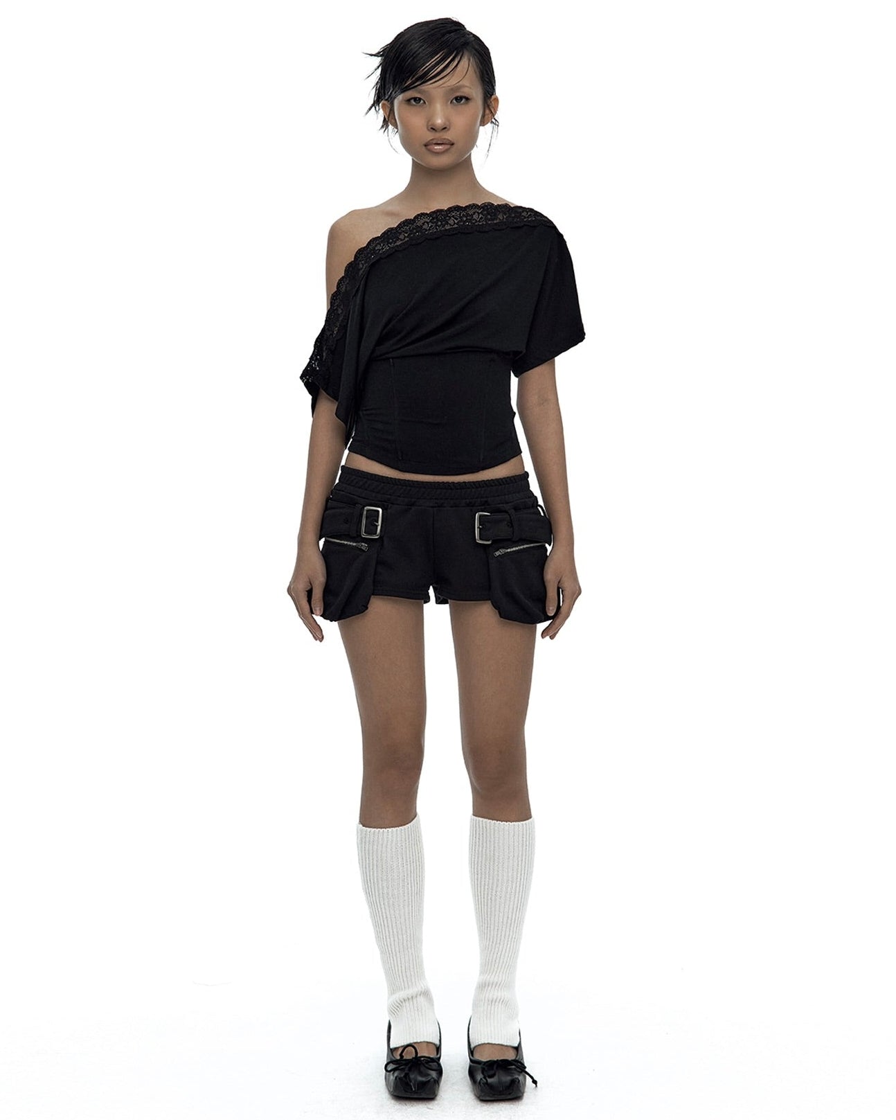 【Kashiko】Belted Pocket Shorts
