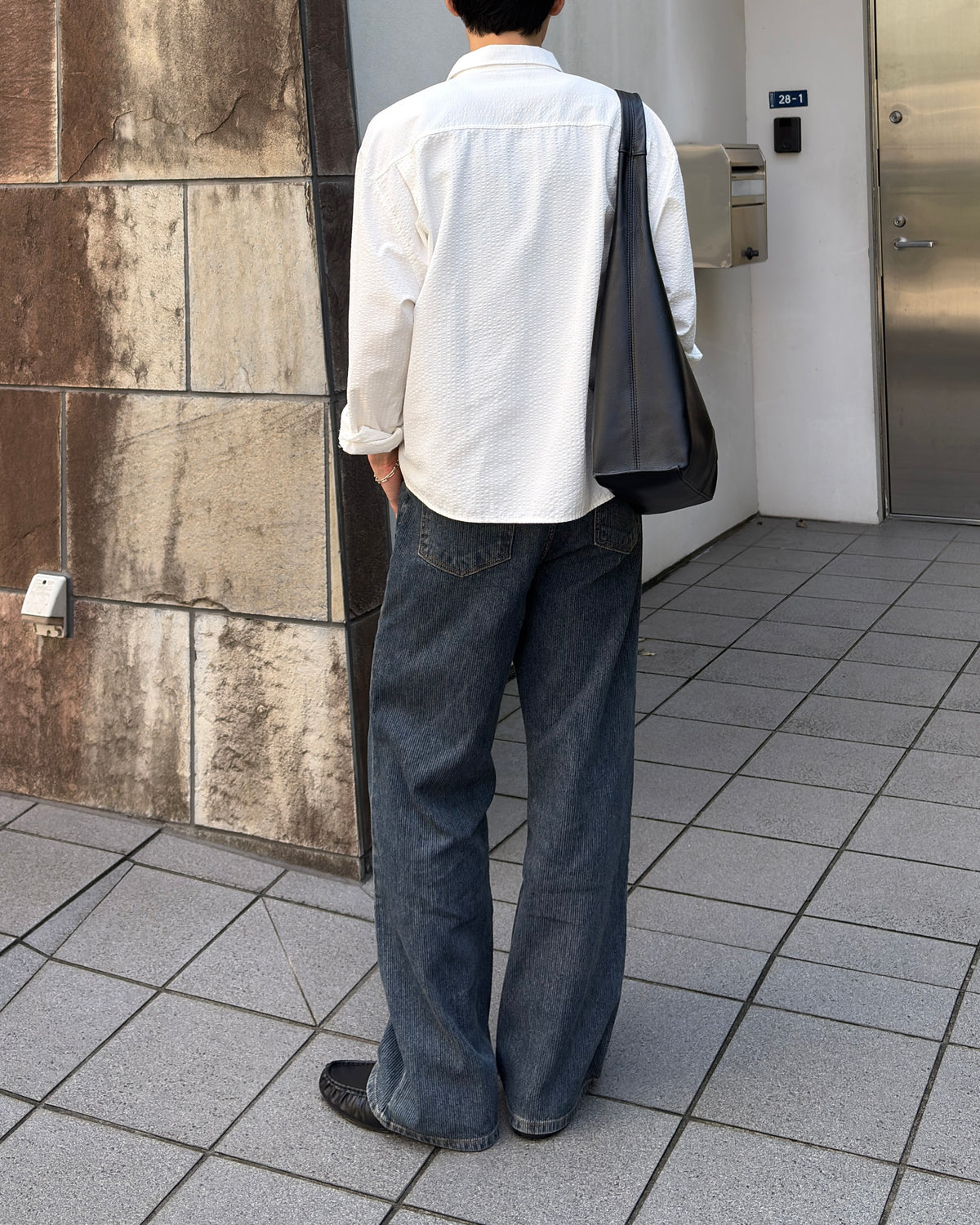 東京店WEB限定受注制【Chikashitsu +】shadow stripe denim pants (2color)