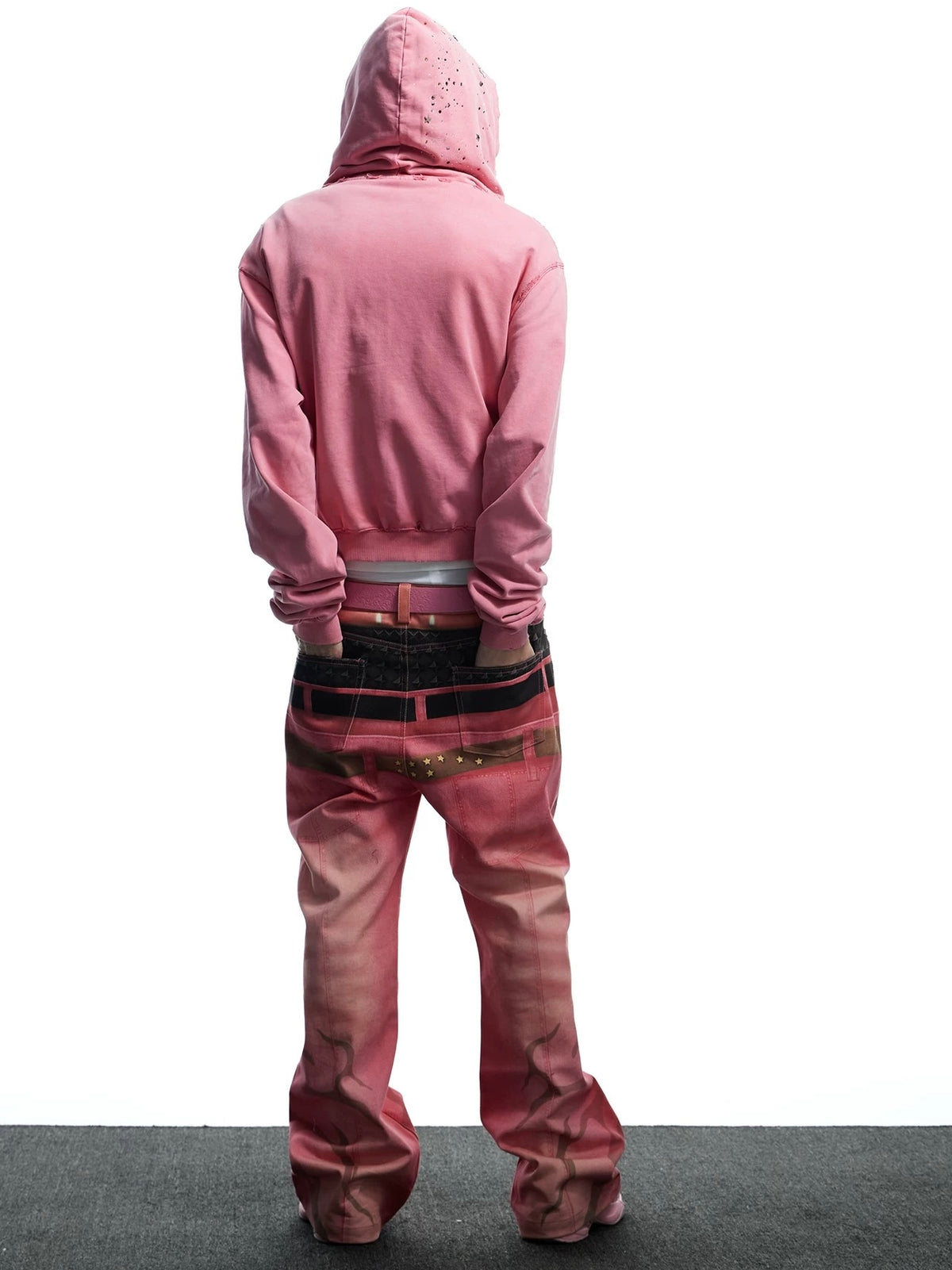 【DND4DES】Rhinestone Washed Distressed Hoodie