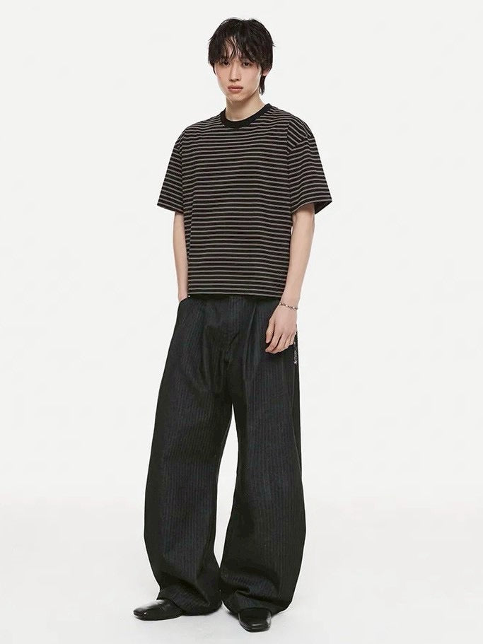 【DNSR】Stripe Crop T-Shirt