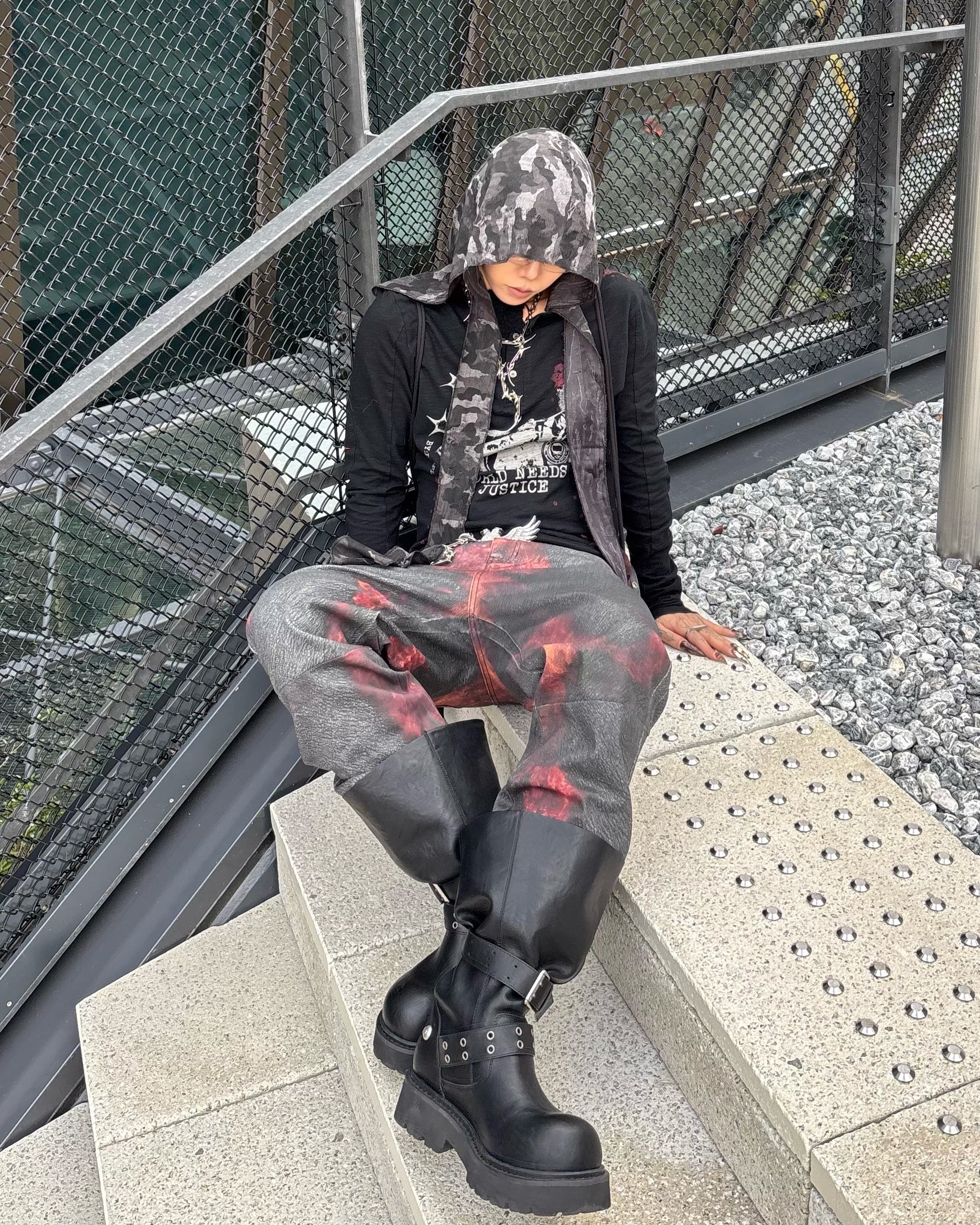 国際配送【Never mind the XU】damage camouflage balaclava