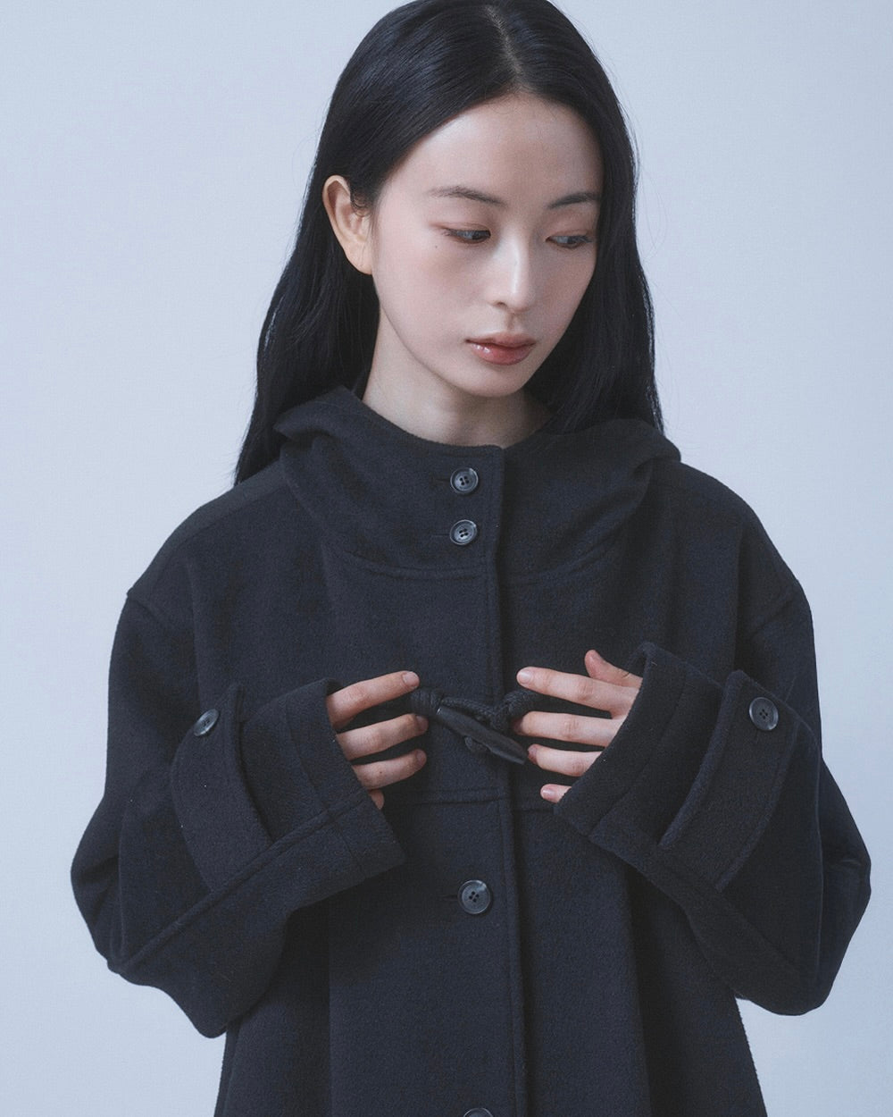 【TUOMIO】PLEATED TOGGLE WOOL COAT