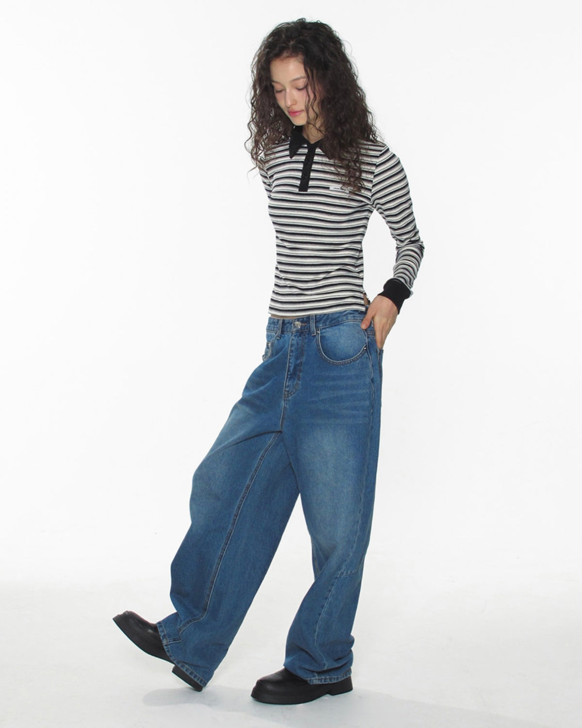 【CRANK】PIN STRIPE PK TOP