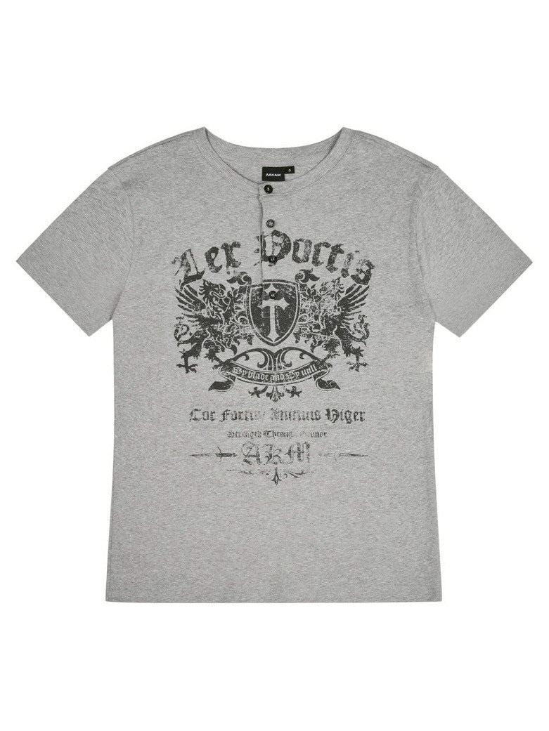 【AAKAM】Shield Henry Neck Half Top