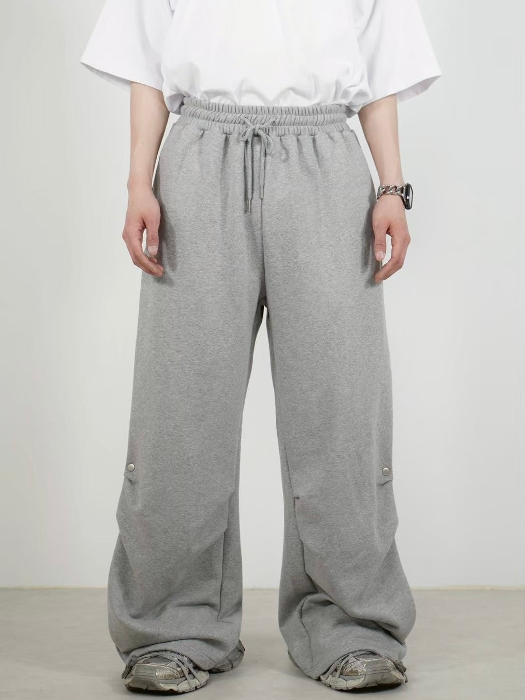 受注制【Chikashitsu +】side snap button sweat pants (2color)