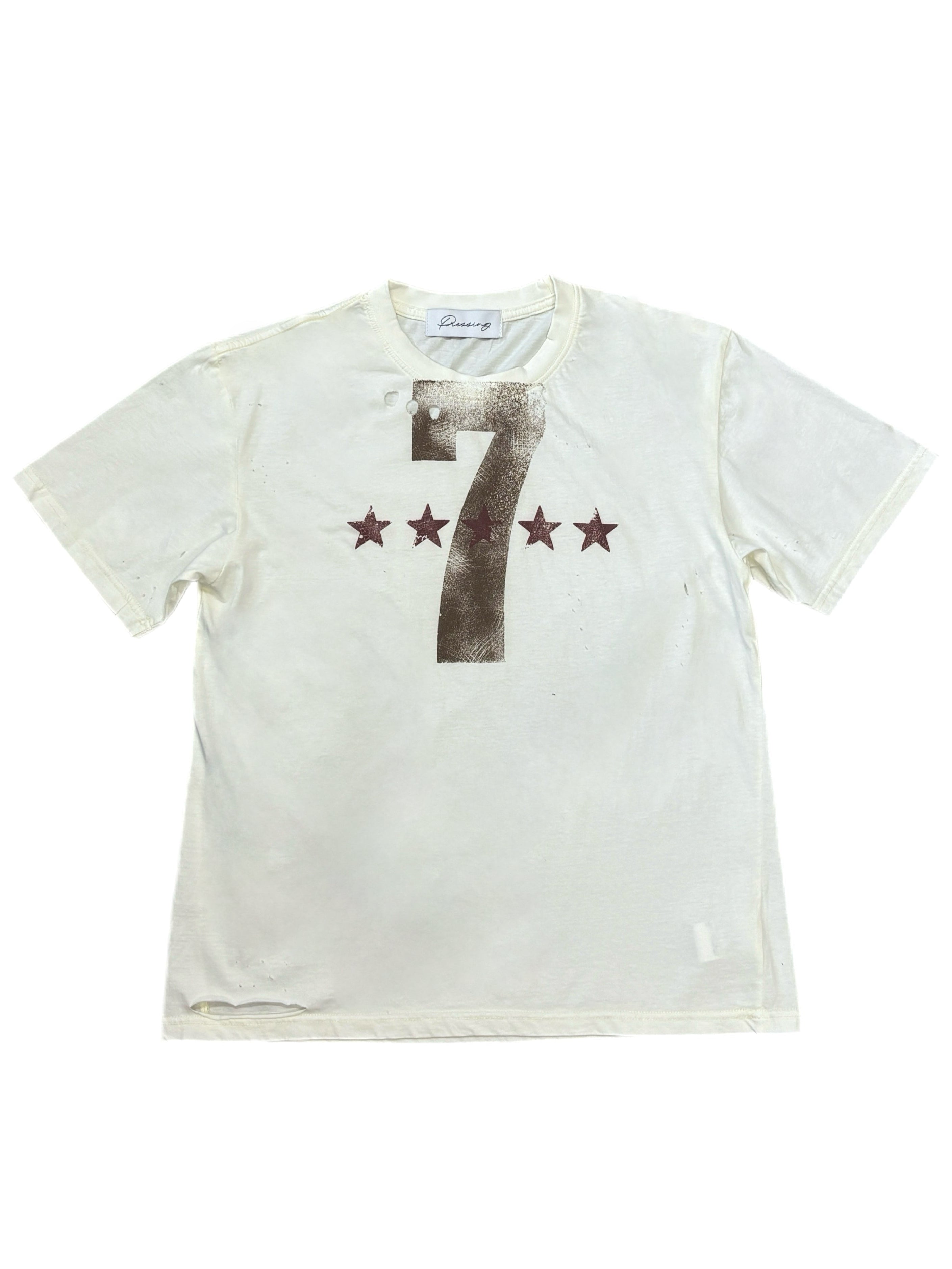 国際配送【Never mind the XU】damage 7 T-shirt