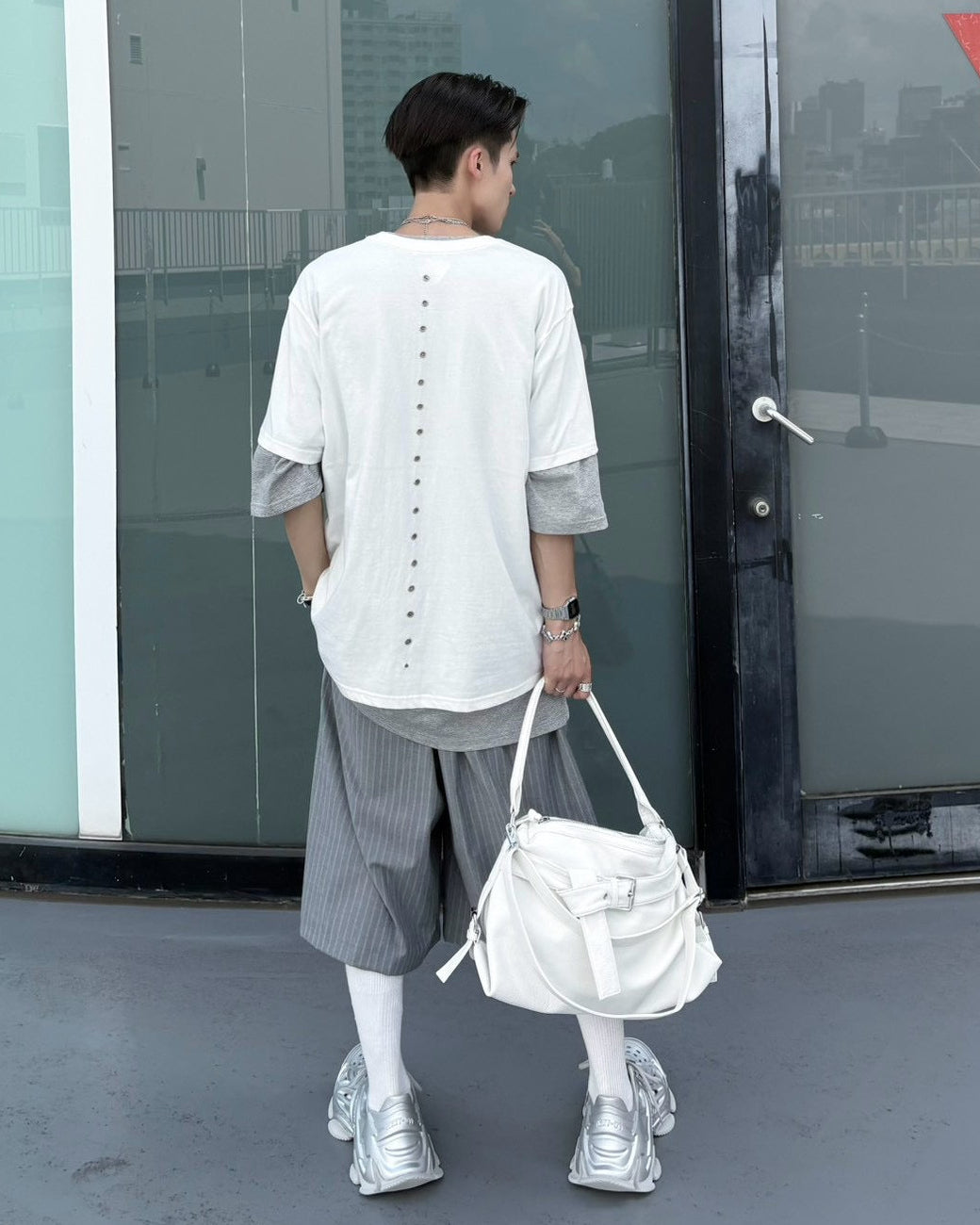 受注制【nmtc+】Eyelet Cutout Tee (2color)