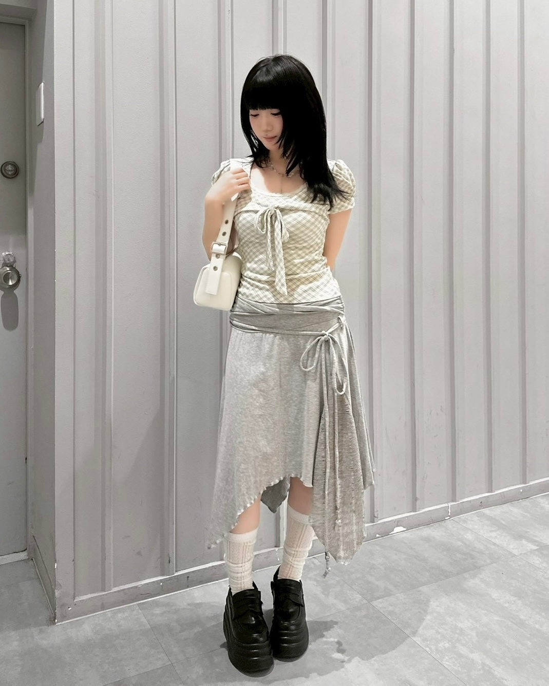 【nmtc+】French Ribbon Check Top (2color)