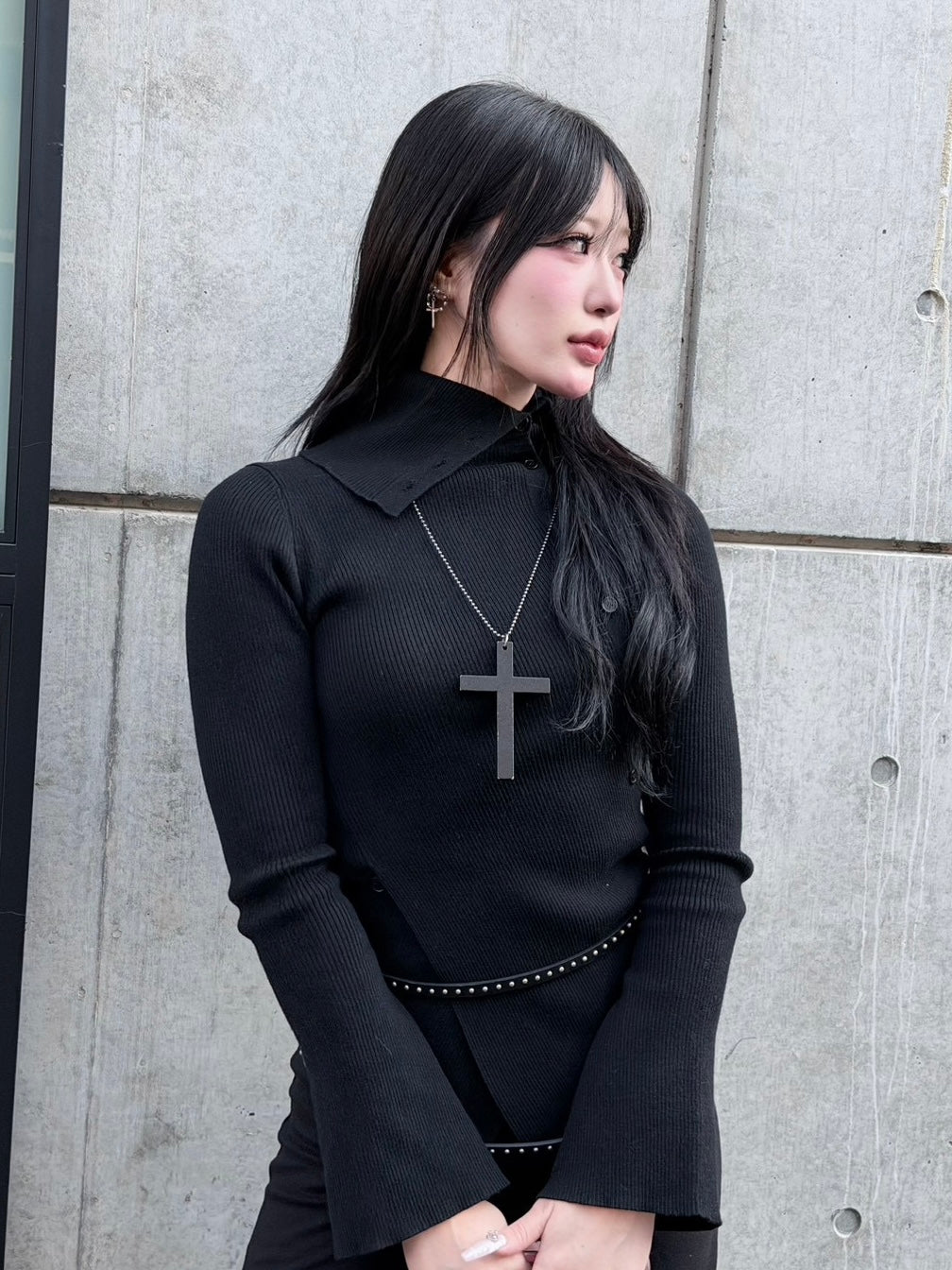 3/1 20:00発売 受注制【nmtc +】diagonal button knit / 【エヌエムティーシープラス】ダイアゴナルボタンニット (2color)