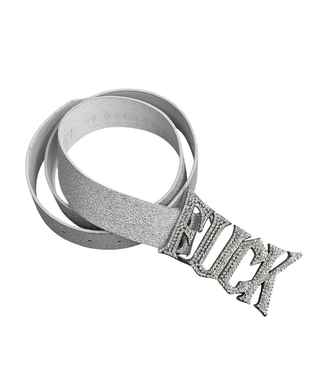 国際配送【Never mind the XU】rhinestone FUCK logo belt