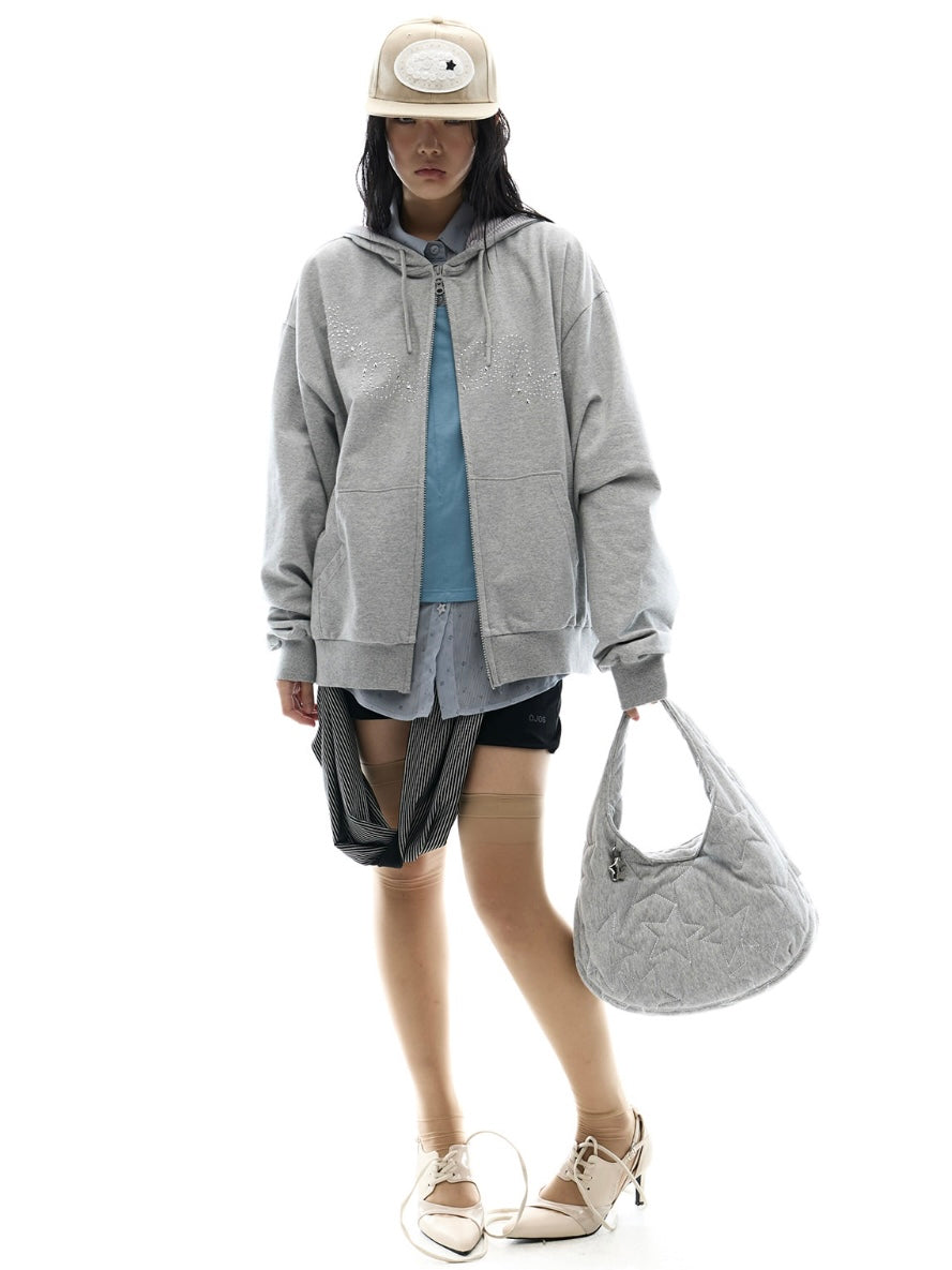 【OJOS】Hotfix Logo Hoodie Zip-up