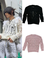 国際配送【Never mind the XU】damage loose knit