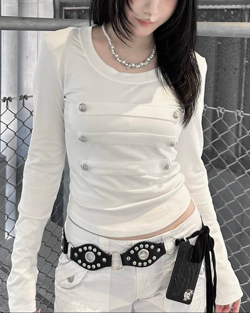受注制【nmtc+】Napoleon Button Top (2color)