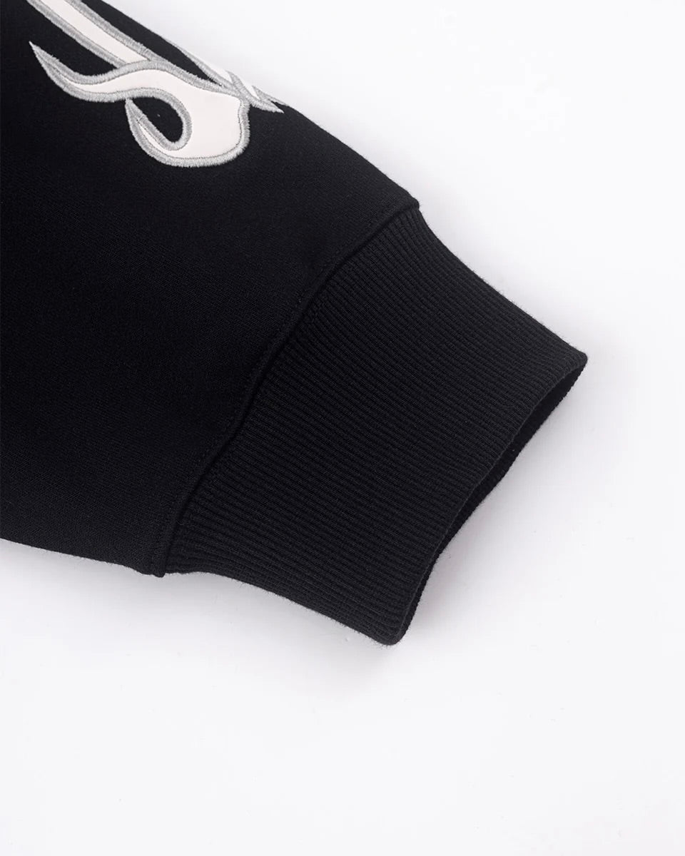 【SUPPLIER】Fire Bones Leather Patch Zip Hoodie