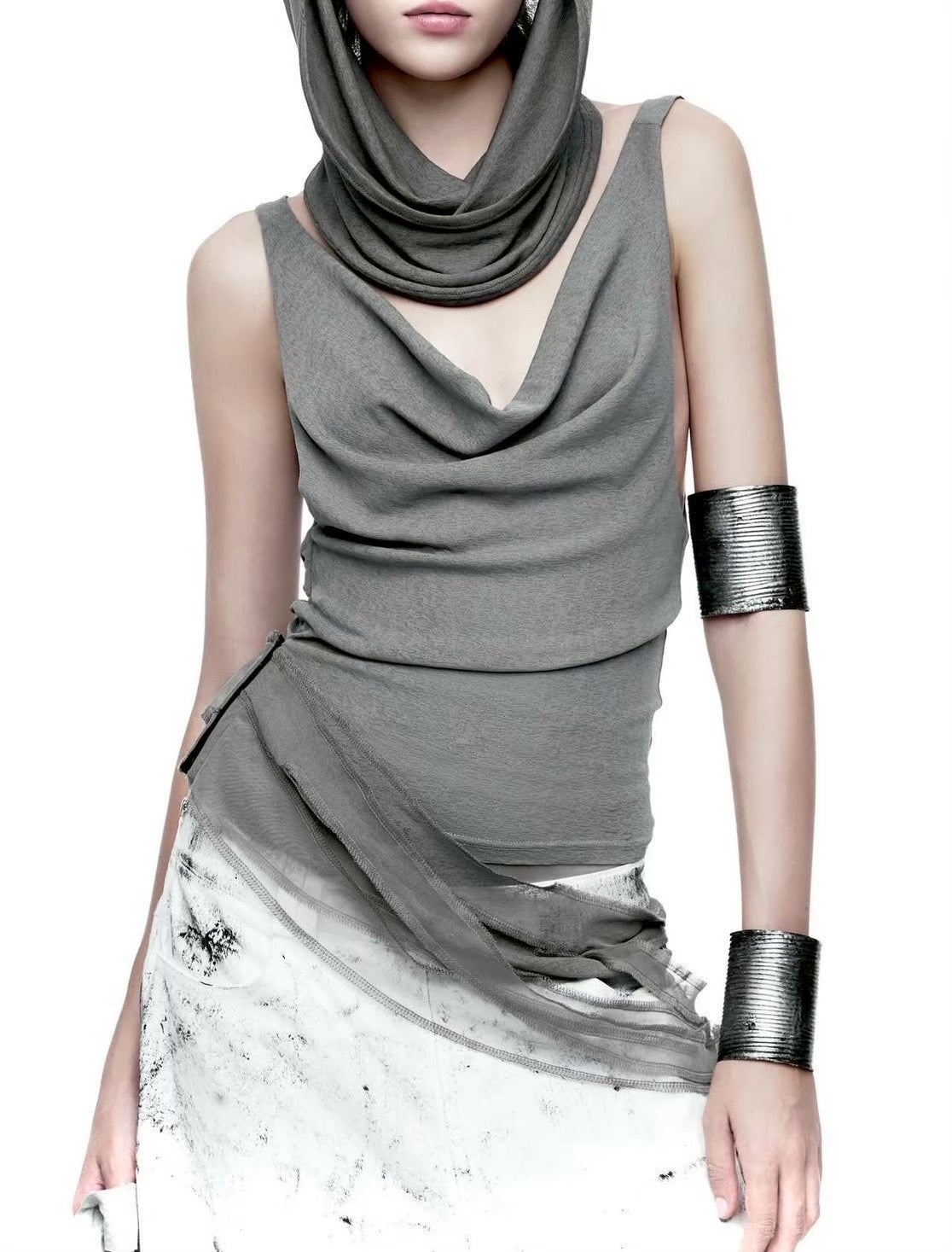 【EYE OF THE STORM】ASHEN HOOD TANK TOP