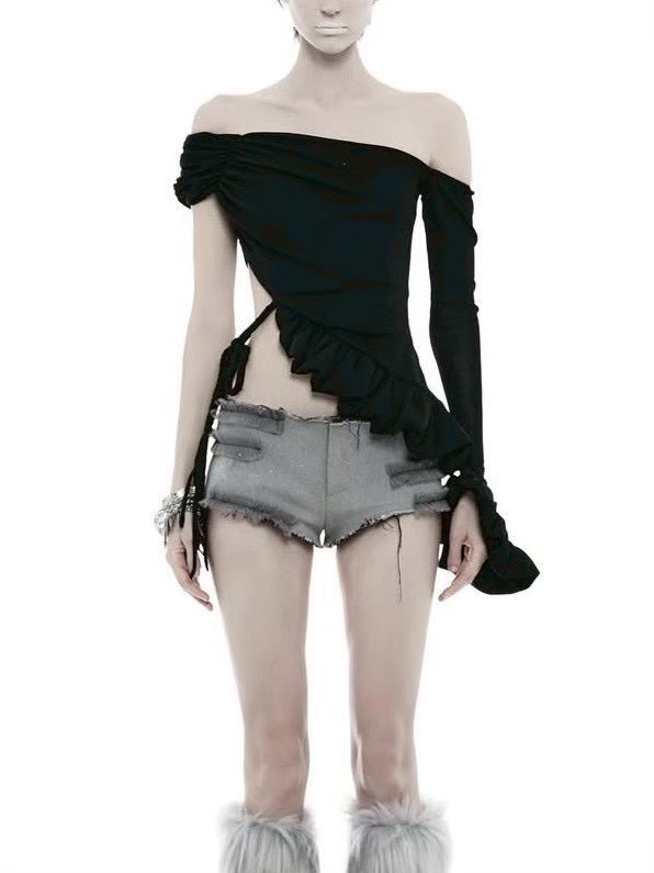 【EYE OF THE STORM】RAW RUFFLE SHORTS