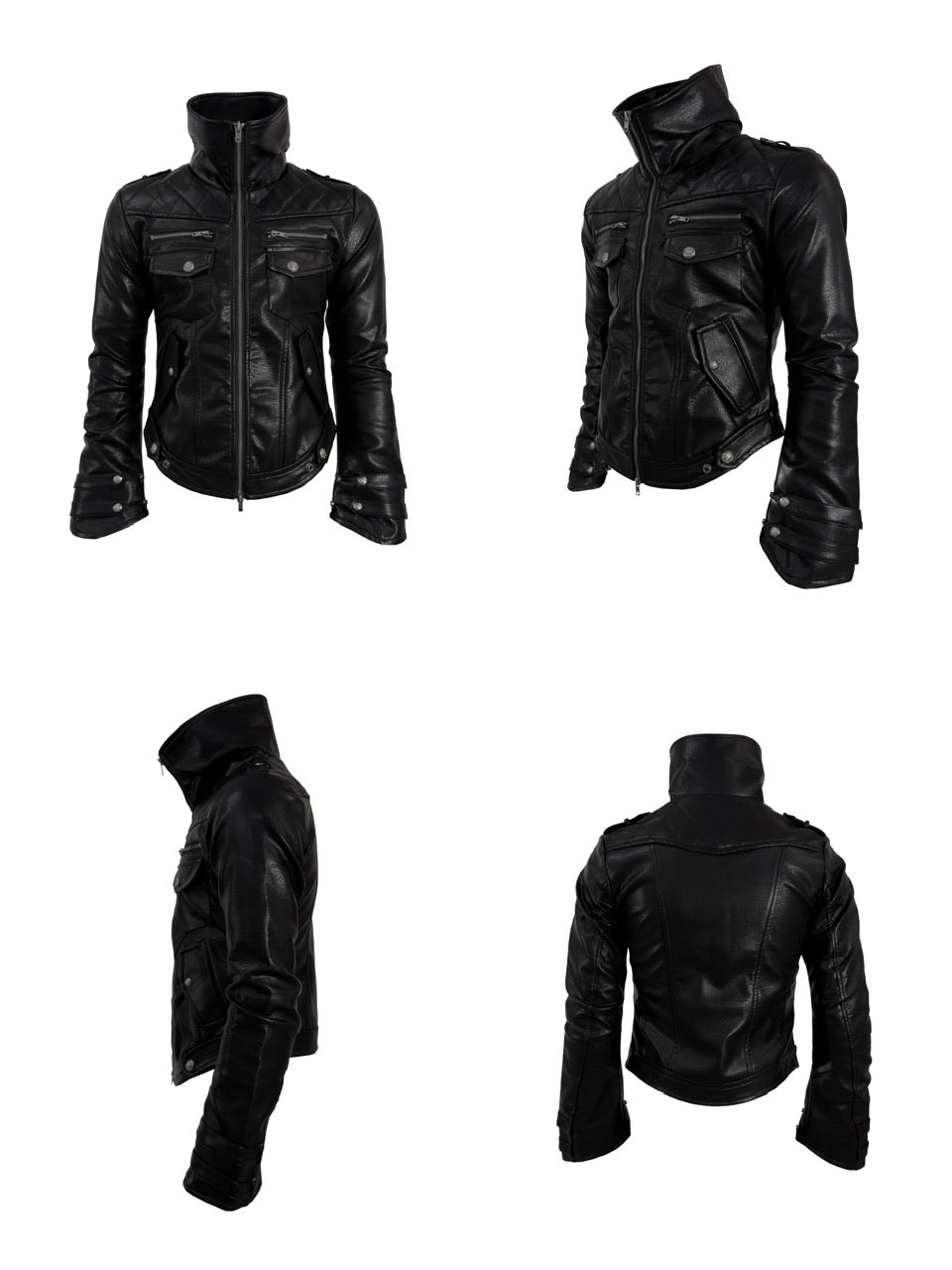 【Rosen Kreuz】HIGH-NECK GUARD LEATHER JACKET