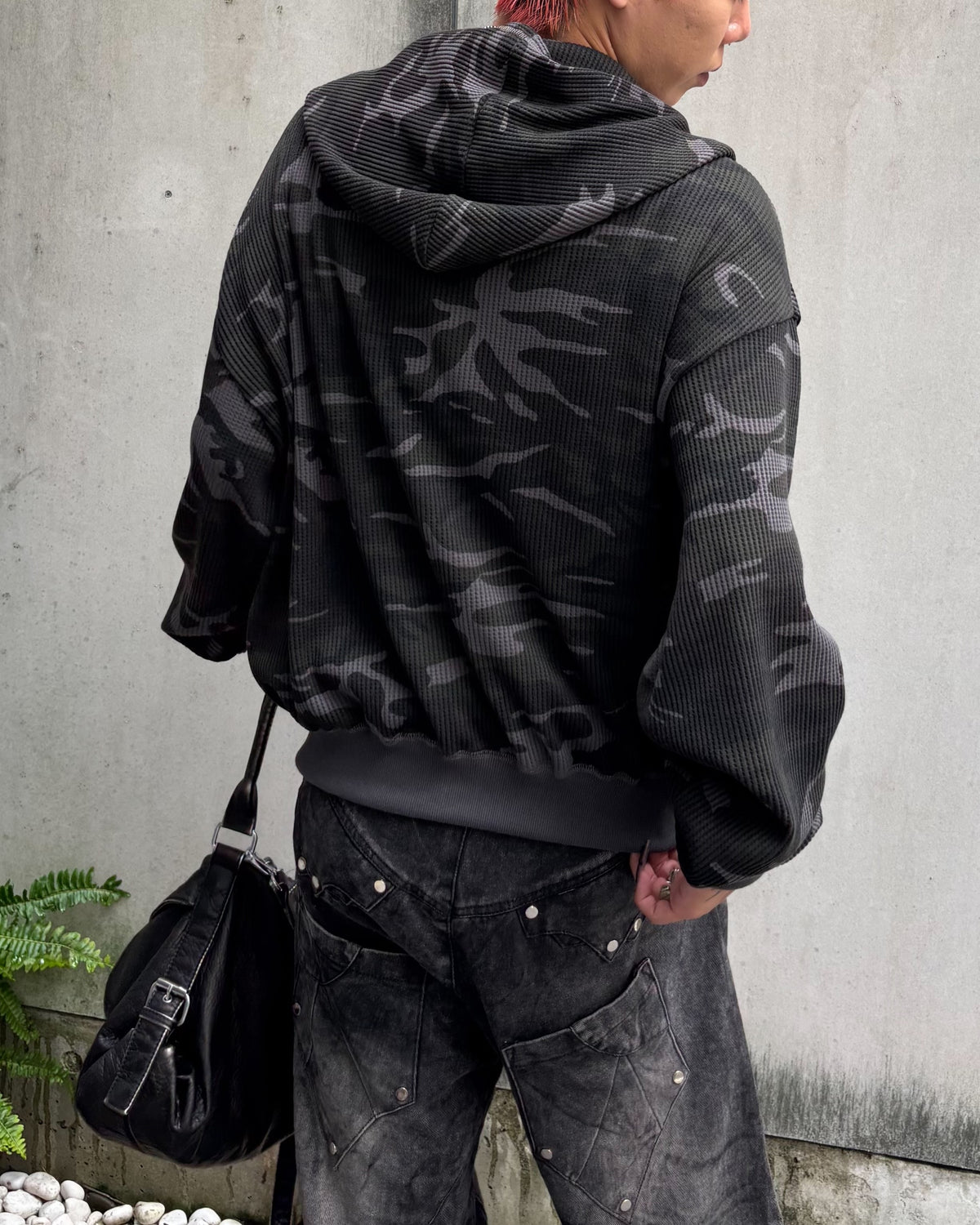 受注制【Never mind the XU】MILITARY CAMO THERMAL ZIP HOODIE (2color)