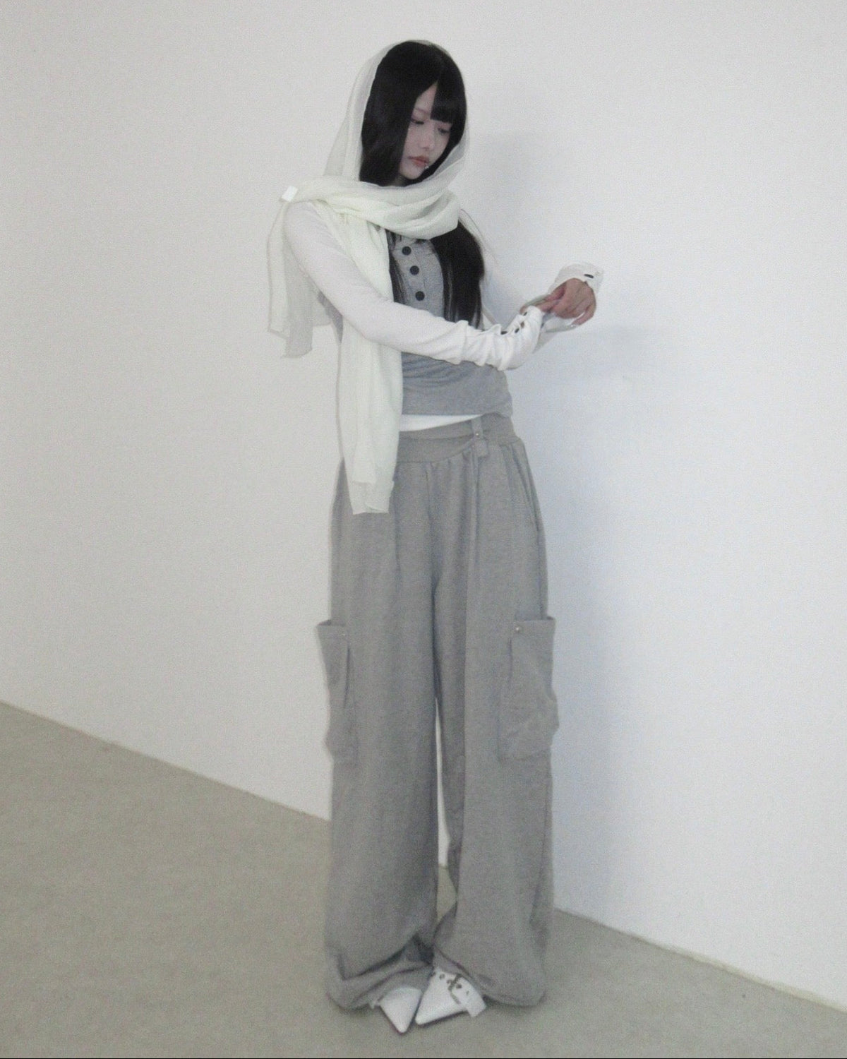 名古屋店WEB限定【nmtc+】Button Layered Cami Set Long sleeve (3color)