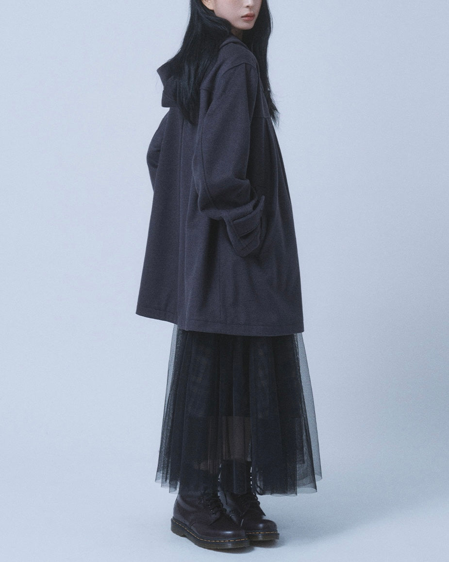 【TUOMIO】PLEATED TOGGLE WOOL COAT