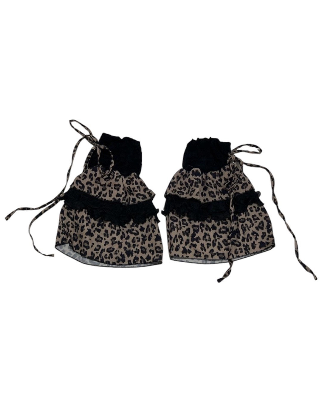 国際配送【BABY09】leopard ribbon legwarmer
