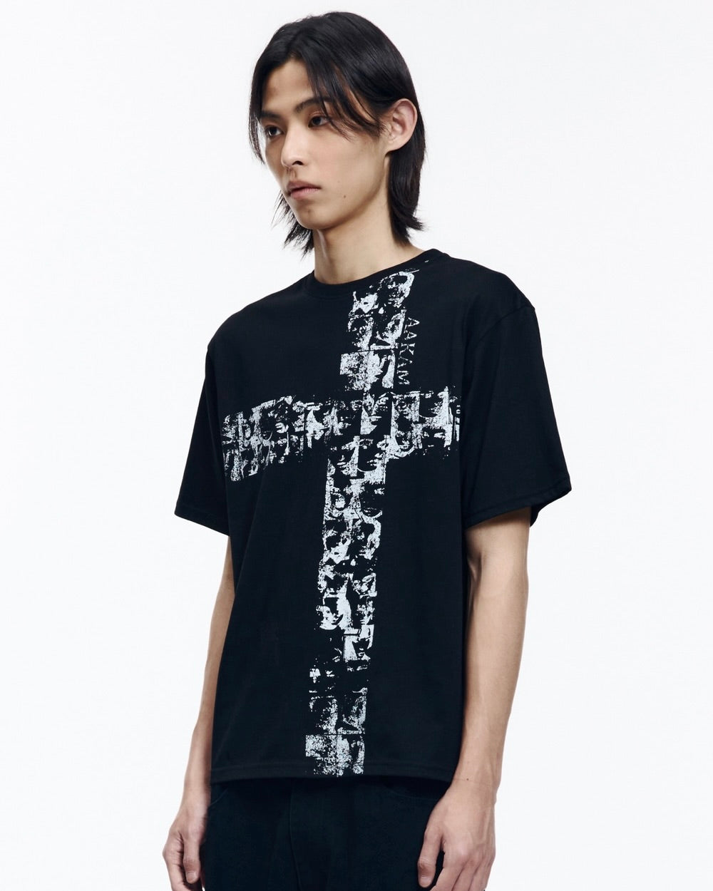 【AAKAM】Mosaic Cross Half Top
