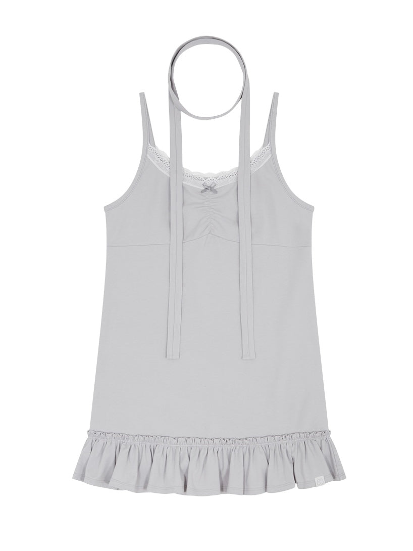 【TUOMIO】SCARF FRILL SLEEVELESS