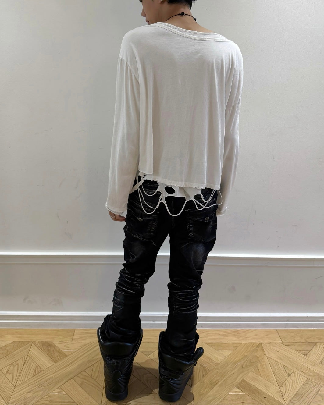【LECYTO】Frayed Layered Long Sleeve