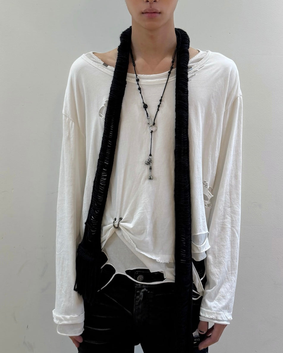 【LECYTO】Frayed Layered Long Sleeve