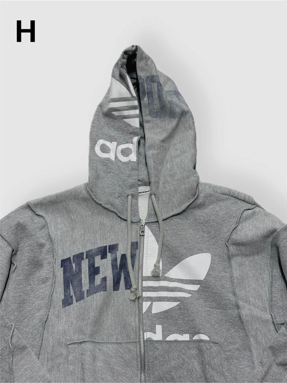 【Re +】double zip cutting switch hoodie (gray)