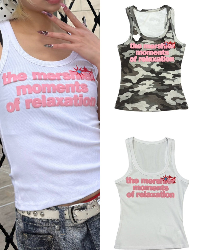 国際配送【Never mind the XU】graphic logo sleeveless (2color)