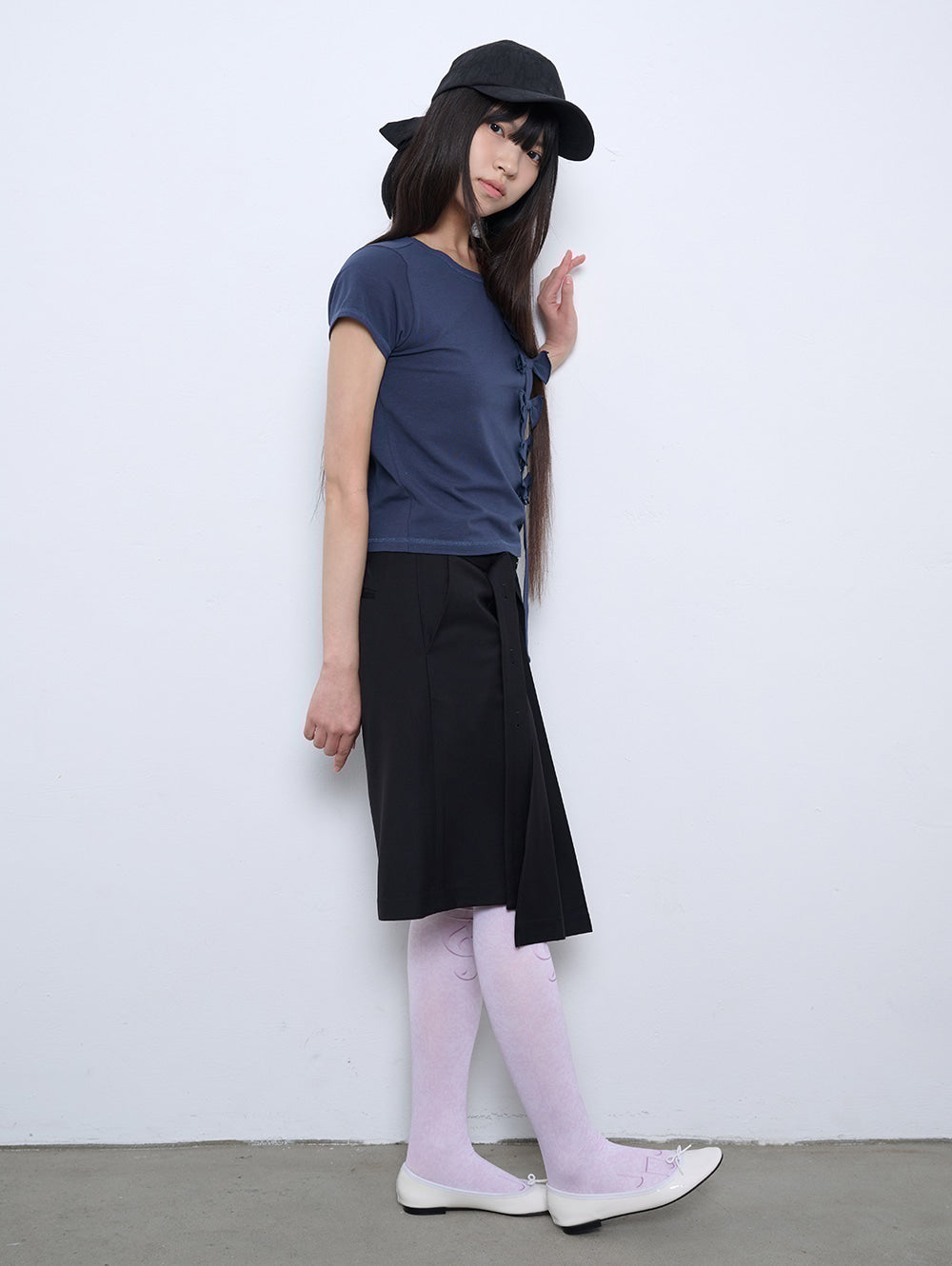 6/8 21:00発売【TUOMIO】RIBBON OFF SHOULDER T-SHIRT