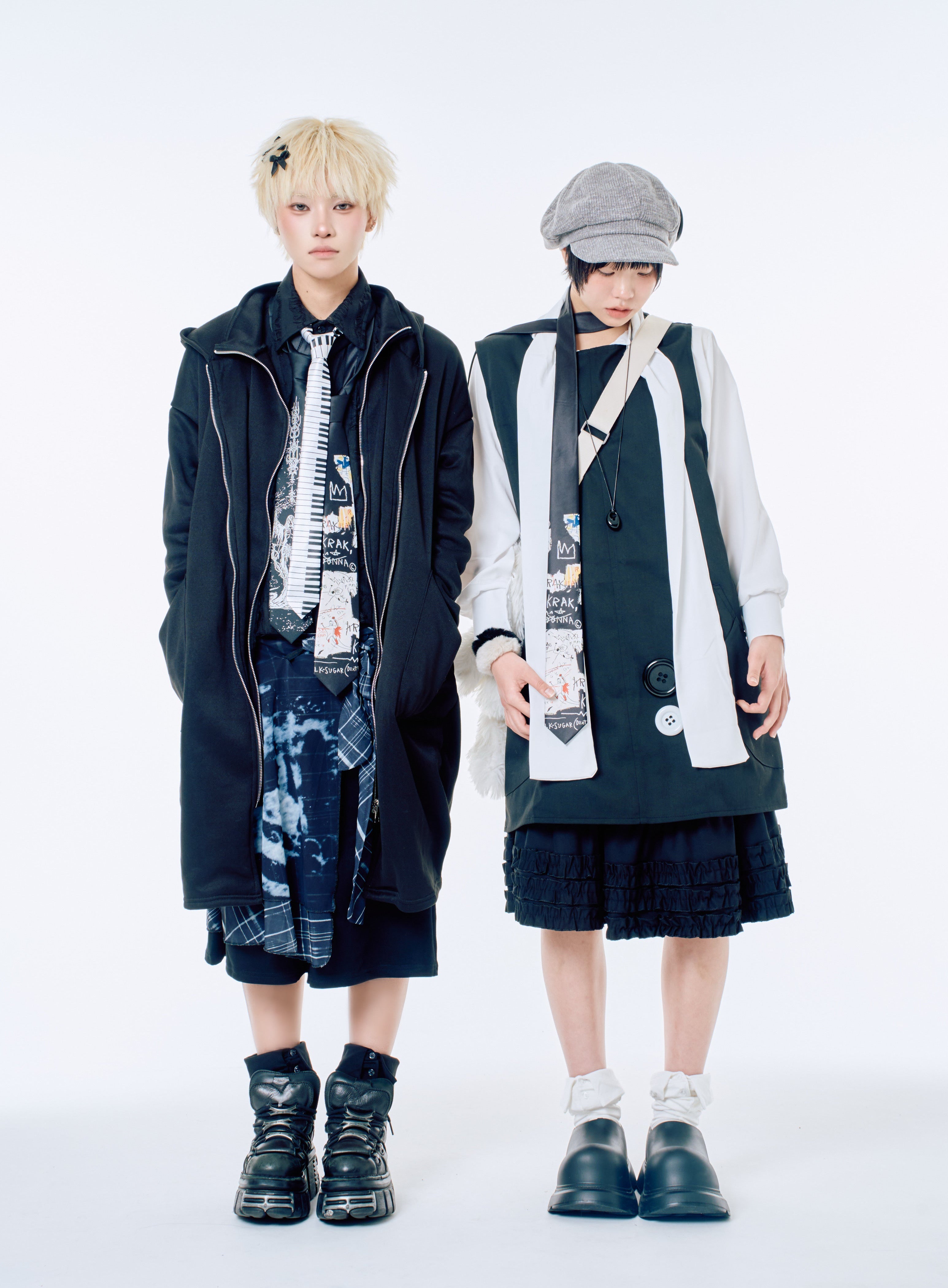 国際配送【Nerd out XU】collar knee socks (3color) / 【ナードアウトエックスユ】カラーニーソックス