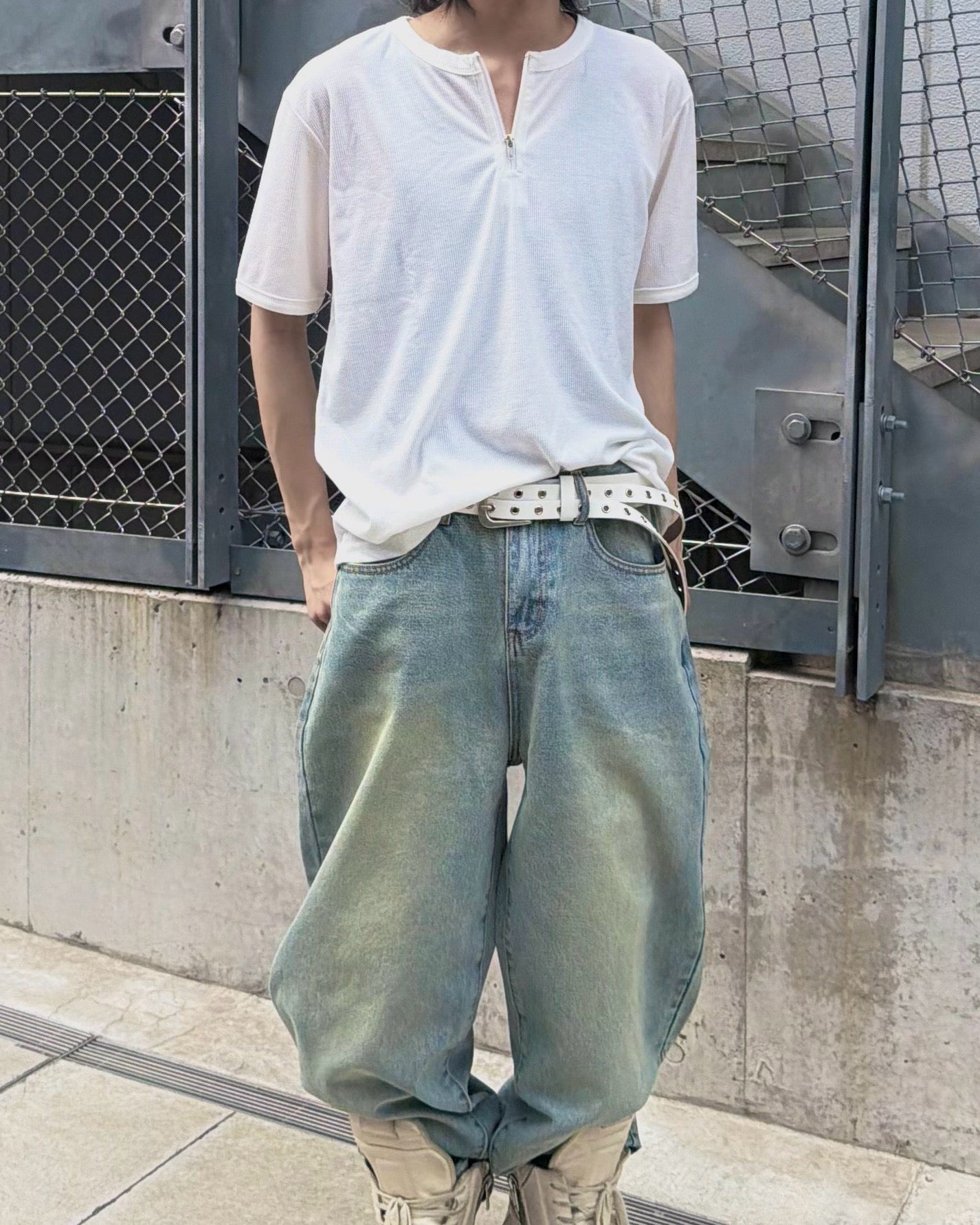受注制【nmtc+】Half Zip-Up Slim Tee (3color)