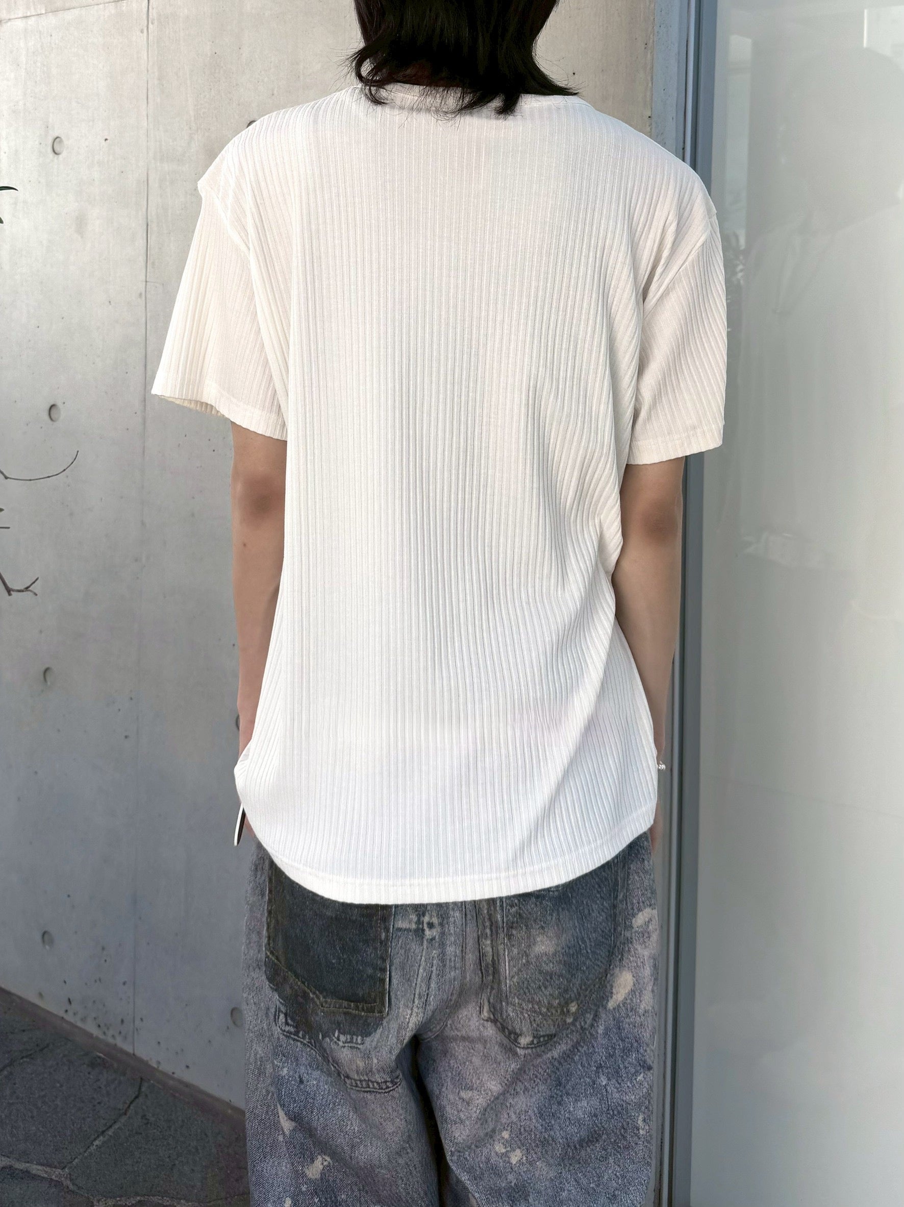受注制【nmtc+】Shoulder Henley Eyelet Tee (3color)