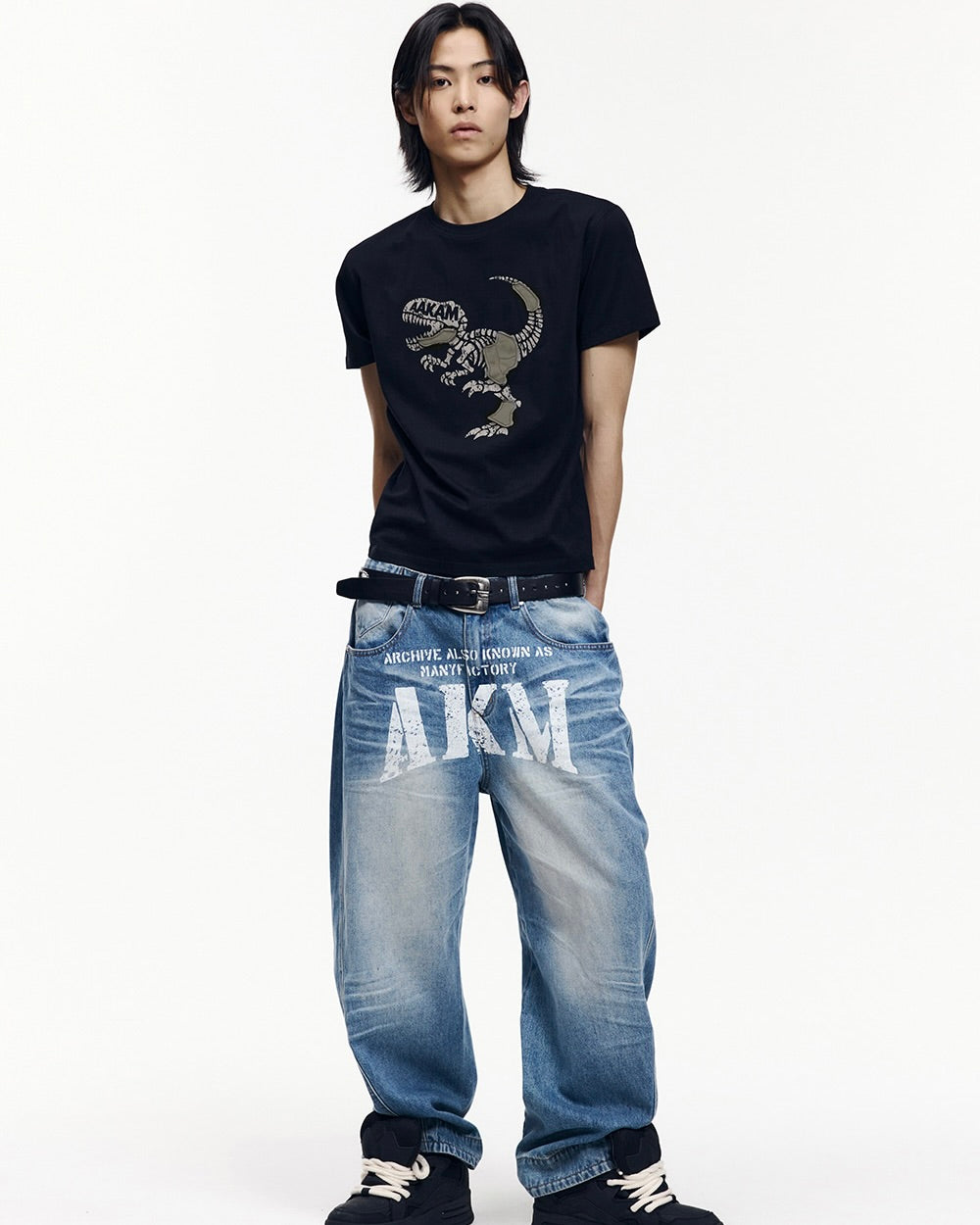 【AAKAM】Dino Patch Half Top