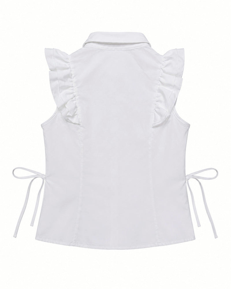 渋谷109店WEB限定受注制【nmtc+】Shirring Frill Sleeveless Blouse