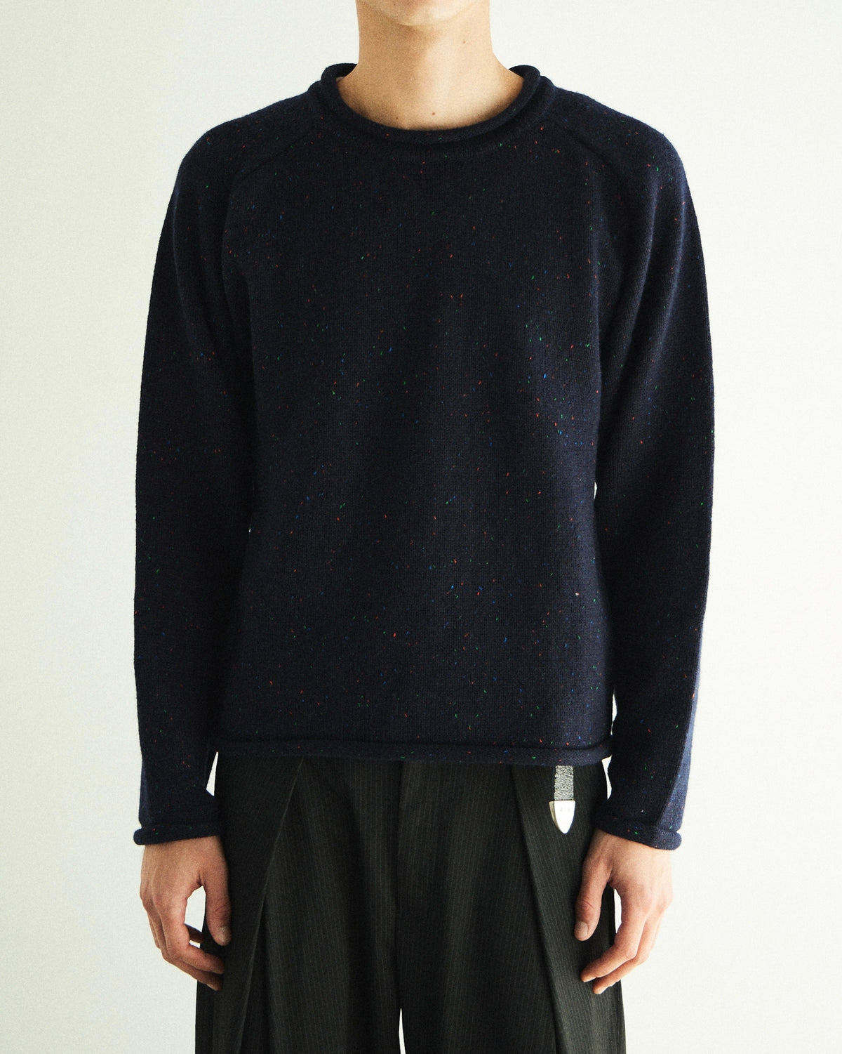 【CS】Cut-Off Nep Crewneck Knit