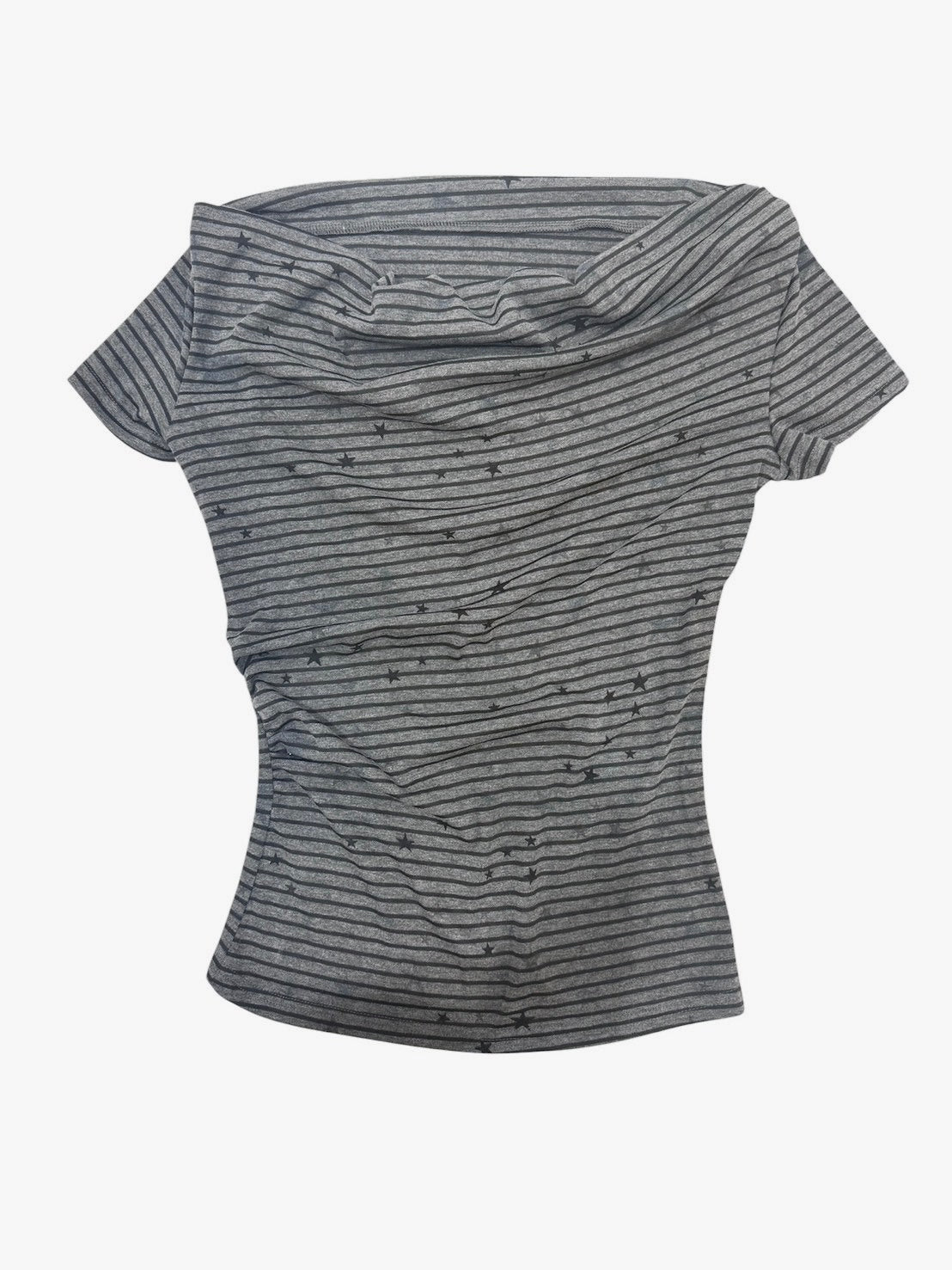 6/19 20:00発売 受注制【nmtc+】Holly Star Stripe Drape Tee (2color)