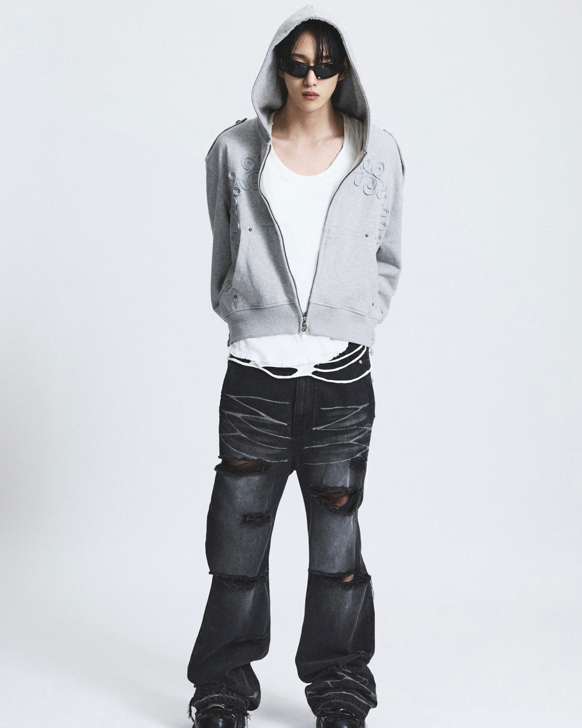 【LECYTO】Baroque Loop Zip-Up Hoodie