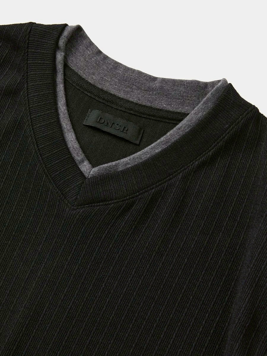【DNSR】Layered V-Neck Half T-Shirt