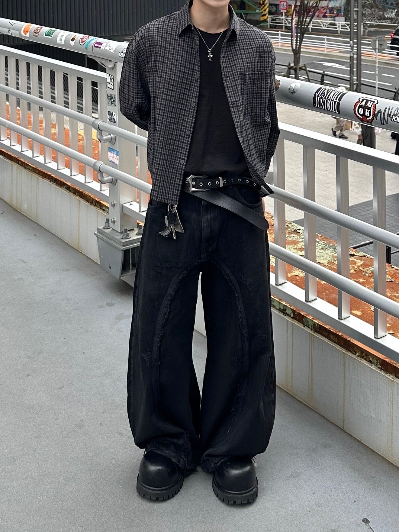 大阪店WEB限定受注制【Chikashitsu +】modern crop check shirt (2color)