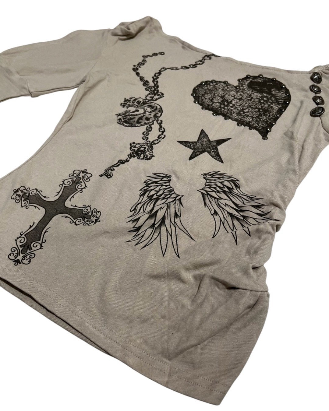 国際配送【BABY09】one-shoulder graffiti tops