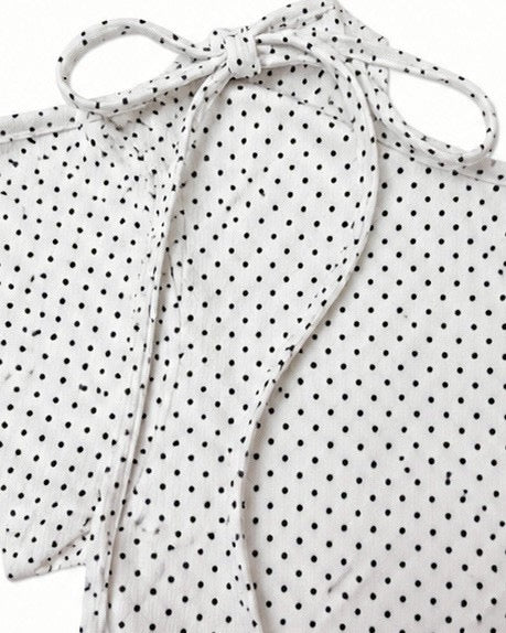 渋谷109店WEB限定受注制【nmtc+】Dot Ribbon Neck Tee (3color)