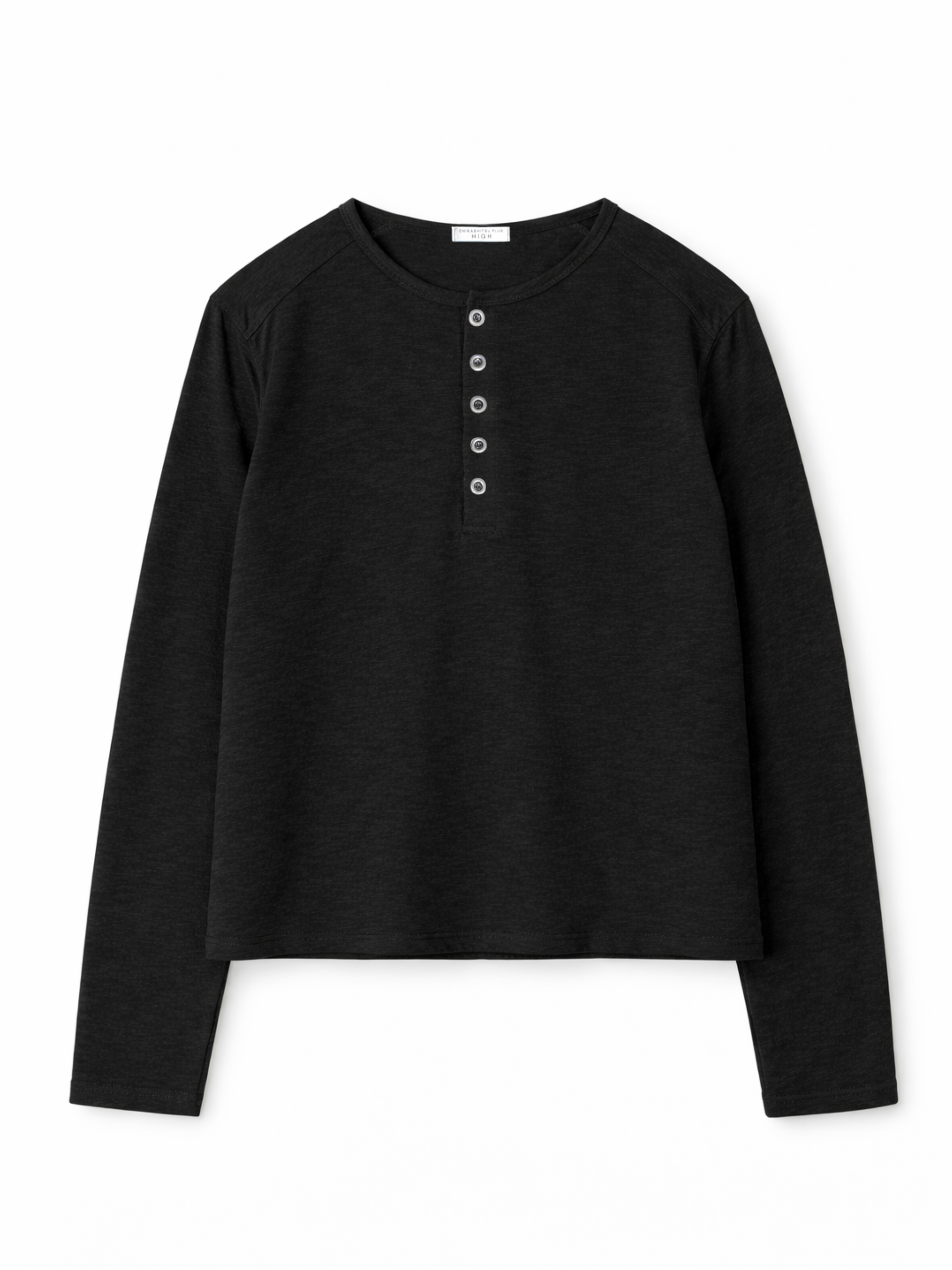 5/23 20:00発売【CHIKASHITSU PLUS HIGH】Steel button henley neck tee (2color)