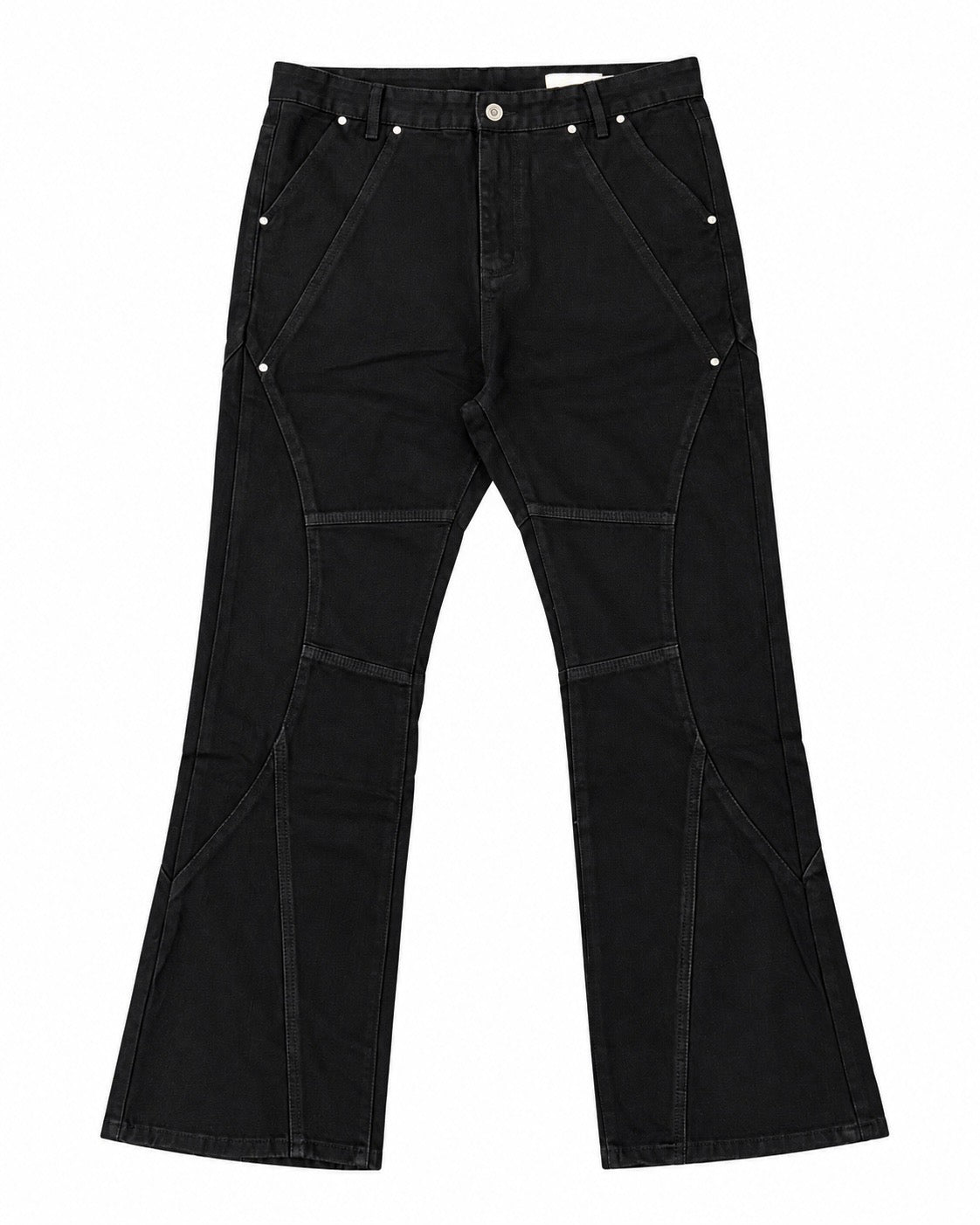 受注制【Never mind the XU】CUTOUT ZIPPER BOOTCUT DENIM (2color)