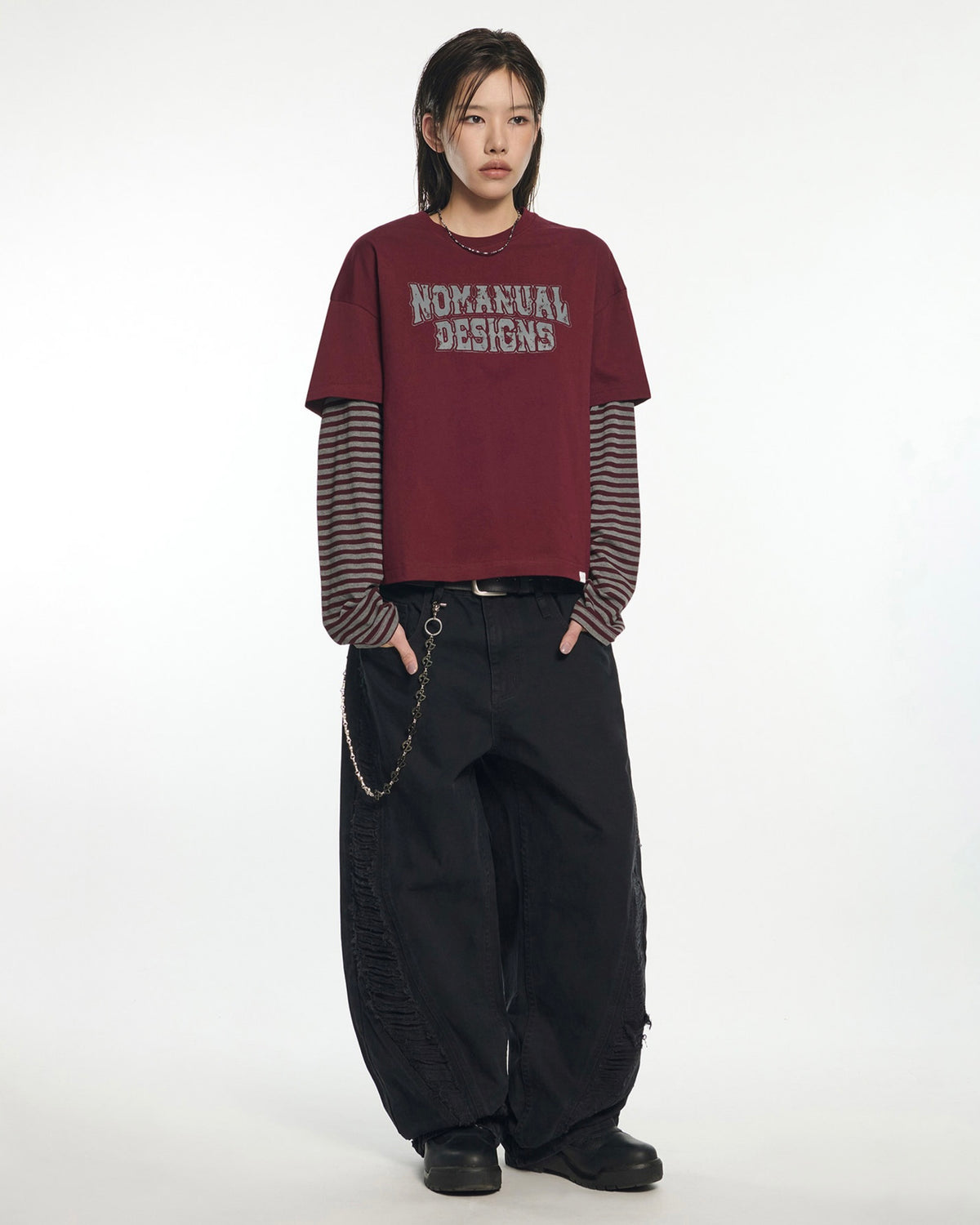【NOMANUAL】PANEL DESTROYED PANTS