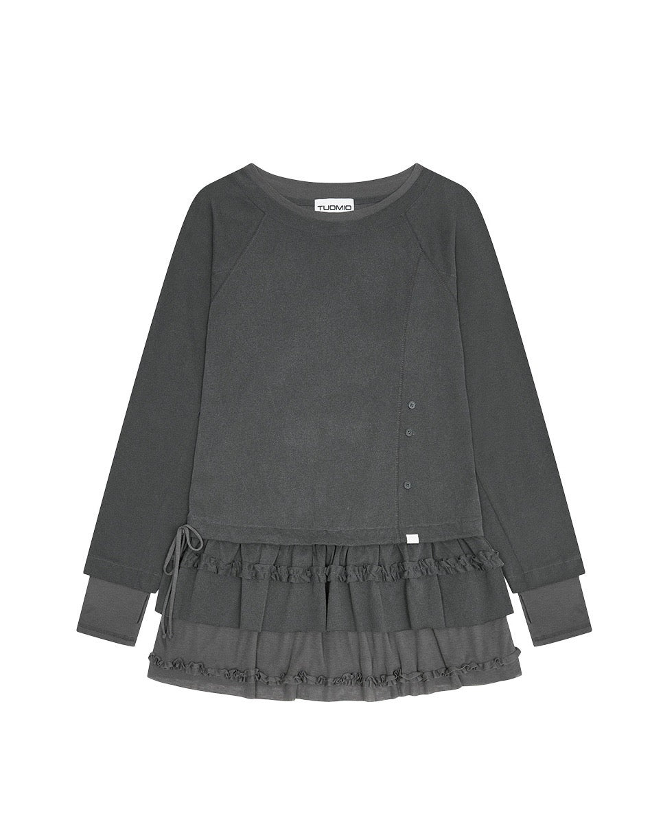 【TUOMIO】FRILL LAYERED LONG SLEEVE